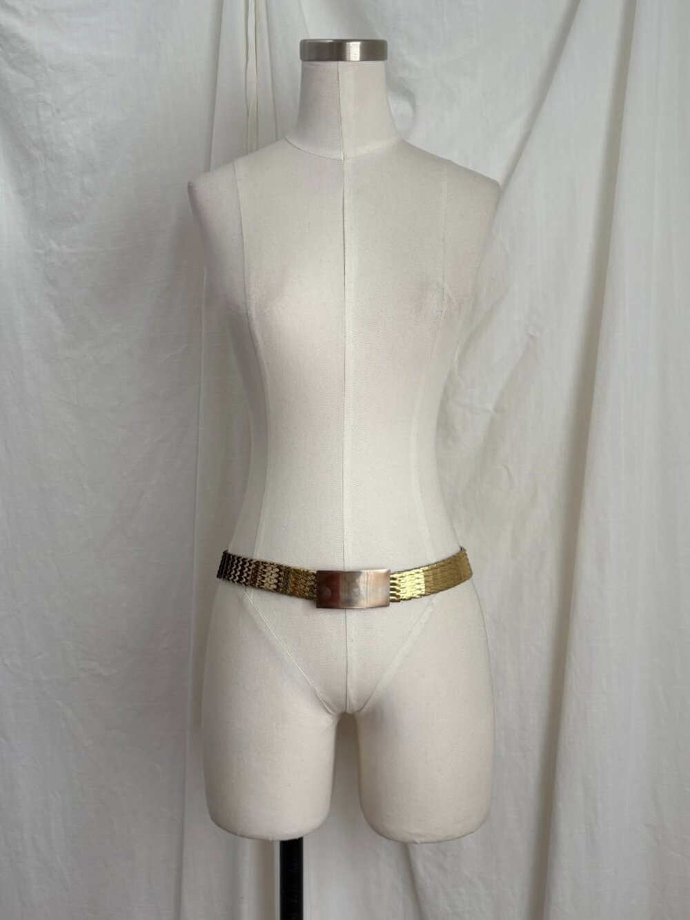 Vtg 90s Gold Shiny Metal Belt Statement Clubwear Festival Statement Boho Chic
